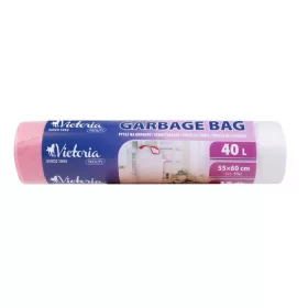   Szemeteszsák, zárószalagos, 40 l, 15 db, VICTORIA FACILITY
