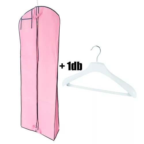 Pink Alkalmi Ruhazsák Fekete Szegéllyel + 1db Fehér Vállfa