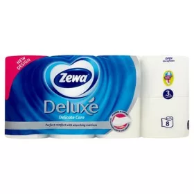   Toalettpapír, 3 rétegű, 8 tekercses, ZEWA "Deluxe, fehér