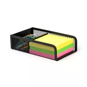   Kockatömbtartó és gemkapocstartó, fémhálós, VICTORIA OFFICE, fekete